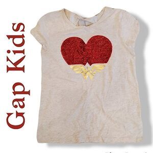 Gap Kids Wonder Woman Sequin Flip Graphic Tee Girls L/10 Oatmeal
